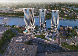 Illustration for article titled These Alien Skyscrapers Will Rest on the Site of an Old Uranium Plant